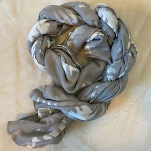 Lucy Grey and White Scarf